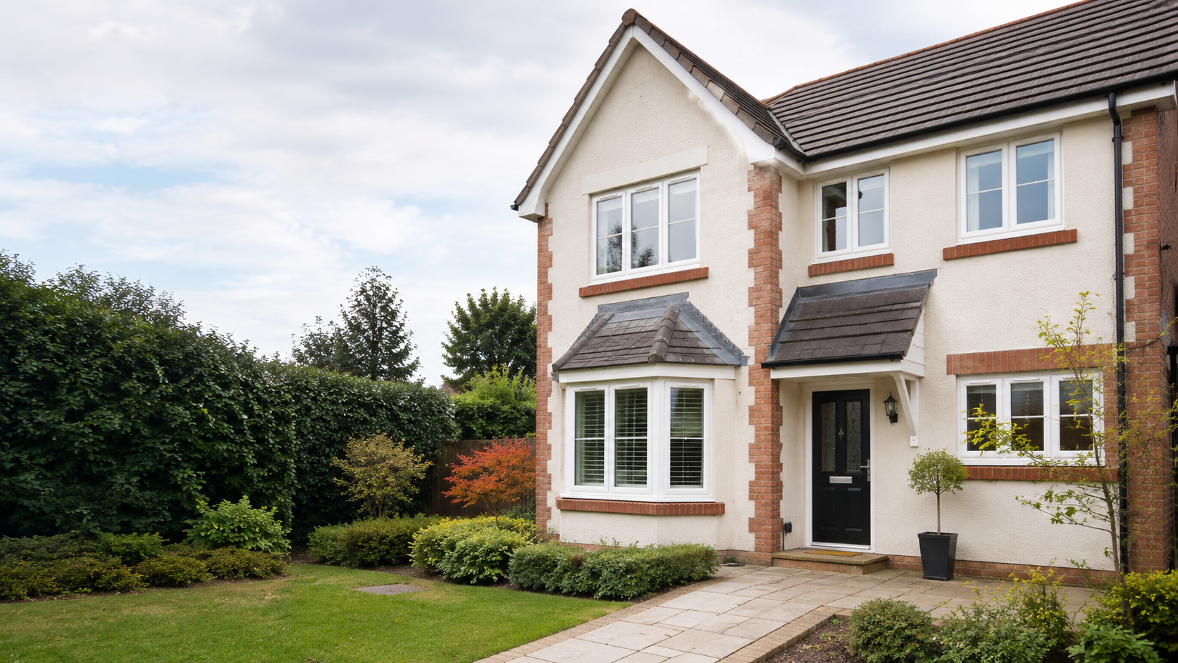 Domestic home with professionally cleaned windows and exterior
